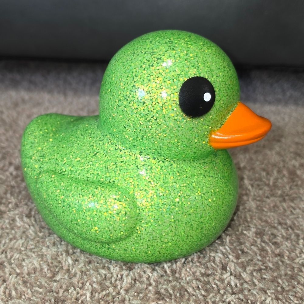 Jaru Jumbo Lime Green Glitter Rubber Duck Duck Jeep Rubber Duckies Novelty